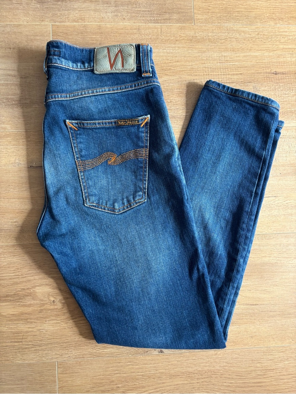 Nudie Jeans Lean Dean Blue Ridge Cotton Stretch Jeans W30 L32 - Picture 5 of 16